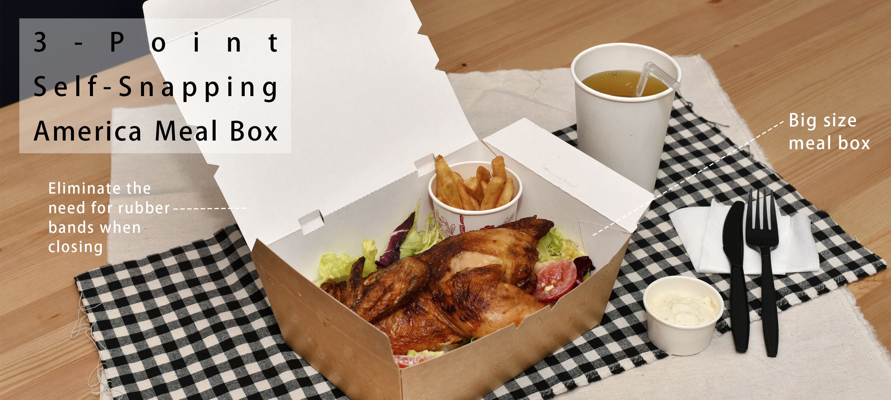 3-Point Self-Snapping America Meal Box